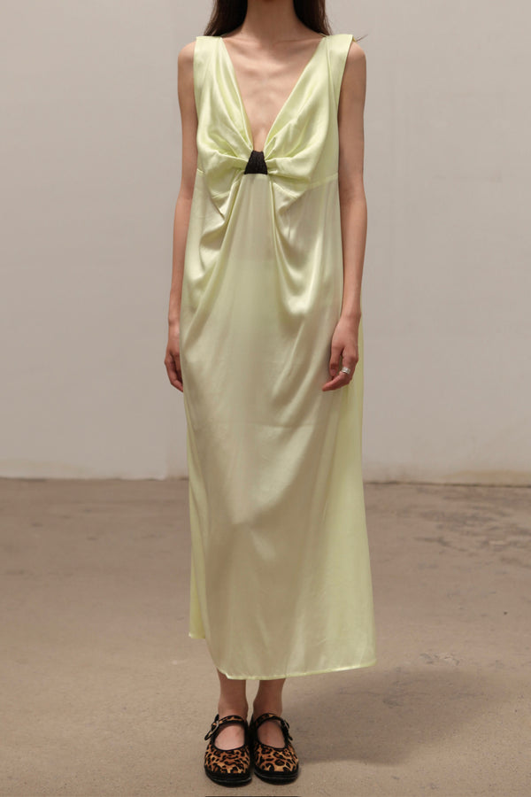 BASERANGE 25 Spring/Summer SEPIA Dress Portugal BAS-DRSE-SS-SU25-LIME GREEN